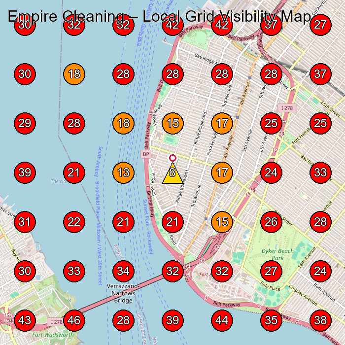 Empire Cleaning GeoGrid visibility map for House Cleaning Service in Staten Island
